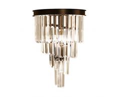 Applique da parete in cristallo Applique moderna Lampada da soffitto a scomparsa Comodino 3 lampade a LED per camera da letto Hotel Soggiorno Sala da pranzo Sala studio Finitura cromata