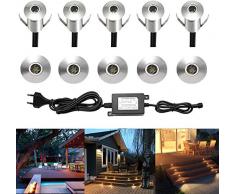 Set LED Faretto da pavimento Ø22 mm DC 12 V impermeabile scale cucina giardino terrazzo esterno faretto da incasso Warmes Weiß