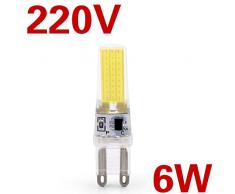 Lampadina Alogena3 pezzi LED G4 G9 Lampadina AC / DC oscuramento 12V 220V 3W 6W COB SMD Le luci di illuminazione a LED sostituiscono il lampadario alogeno Spotlight-G9 6W 220V_Bianco freddo