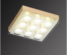 Afida, Lampada da soffitto a LED, 9 lampadine Ottone