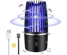 Lampada Antizanzara, 2 in 1 Lampada Antizanzara Elettrica con Luce UV, Effettiva Antizanzare Elettrico per Giardino Domestico Cucina Interna ed Esterna, Campeggio, Mosche, Falene, Insetti Zanzare