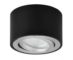 KYOTECH LED Spot Light Faretti da Soffitto Orientabili Ø 80 * 50mm 5W Modulo LED Lampadina inclusa Rotondo Nero Spazzolato Apparecchio a Plafone luce Calda Bianca 3000K 400LM