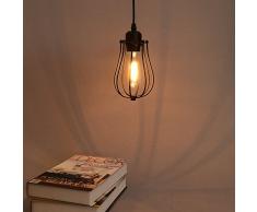 E27 Vintage Lampada a Sospensione Metallo Gabbia Vintage Industriale Lampadario Lampada a Soffitto in Metallo Plafoniera in Gabbia per Sala Bar,Ombra Diametro
