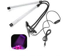 Lampada per Piante a LED, 5V 360 ° Rotante a Doppia Luce per Piante Lampada per Piante da Interno per Piante da Fiore per Interni Luce a Tre tonalità Luce per Piante