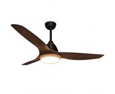 Ventilatori da soffitto con luci e telecomando, Ventilatori da soffitto con lampada bianche, 52 silenzioso ventilatore da soffitto con 3 pale ventole ABS, LED Fan Light, 3 velocità, temporizzazione