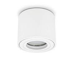 URing Faretto da soffitto LED IP44 Impermeabile, Plafoniera LED a plafone Include 5W 3000K Bianco Caldo Modulo LED, 230V Rotonda Faretti Lampada da soffitto, Downlight spot per bagno cucina, Bianco