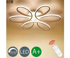 65 W LED lampada da soffitto, Luminosità Regolabile Telecomando Lampada moderna minimalista lampada da tavolo acrilico lampada a sospensione per soggiorno camera da letto 3000-6000 K, Ø58 cm (bianco)