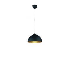 Reality Leuchten - Lampada a sospensione, E27, lampada non inclusa, diametro: 31 cm, esterno nero, interno dorato, R30121002