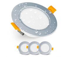E EMOS Exclusive Faretti LED da Incasso per Cartongesso 5W / 500 Lumen | Faretti da Incasso Bagno IP54 | Set di 3 pezzi Downlight Spot LED 3000K Luce Bianco Caldo, Rotondi e Ultrasottili in Argento