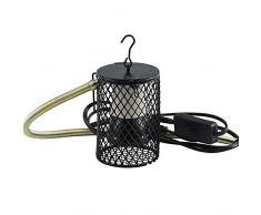 Furpaw Lampada Riscaldante per Rettili, Ceramica Lampadina Infrarossi Riscaldante con Staffa Anti-Caldo Portalampada Protezione per Animali Domestici Tartaruga/Lucertola/Serpente - EU Plug, 100W