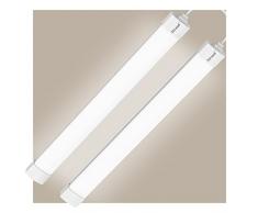 Airand 2 x Plafoniera Led 120cm Tubo Neon Led 18W 1800LM IP66 Impermeabile Plafoniere Led Soffitto Garage Luminoso Lampada per Bianco Naturale 4000K per Garage Officina Ufficio Seminterrato Magazzino