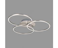Briloner - Plafoniera LED Soffitto, Lampada da Soffitto Dimmerabile, Include funzione di Memoria, 40 Watt, 4.400 Lumen, 3.000 Kelvin, Nickel, 717 x 674 x 103 mm (LxWxH)