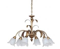 VALFB22116 SP6 OA AURORA Made in Italy Lampadario a sospensione classico in Ferro Battuto Finitura oro/antico per interni Prodotto da Valastro Lighting
