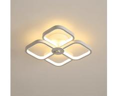 Lampada da Soffitto Moderna a LED, Plafoniera Quadrata Semplice a Doppio Strato da 30W, Lampadario a 4 Luci Bianco Caldo 3000K per Camera da Letto, Soggiorno, Corridoio, Ingresso (24CM, Bianco)
