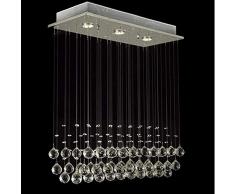 COCOL Plafoniera a LED Plafoniera a sospensione in cristallo Lampada a sospensione moderna Illuminazione a goccia a goccia con GU10 * 3 luci Sfera di cristallo per corridoio cucina Soggiorno camera da