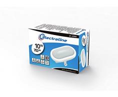 Electraline 65005 Plafoniera LED Stagna IP44, 10W/75W, 700 Lumen, Luce Naturale, Bianco