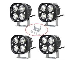 RIGIDON 4 Pcs Faro da Lavoro Led, 12V 24V 3 Pollici 40W Cubo Spot Luci di Lavoro a Led, Led Spotlights Porta Faretti Per Auto Trattore Fuoristrada Camion SUV ATV 4x4, 6000K bianca riflettore led