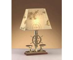 extravagant 2A3115398C - Lampada da tavolo NAUSICA E27 fino a 60 W, stile Liberty, Messing Poliert, Creme, Höhe 53cm, E27 230.00volts