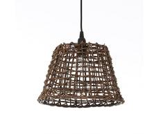Lussiol Lampadario Delhi, Sospensione Rattan 60W, Marrone, ø29 x H25 cm