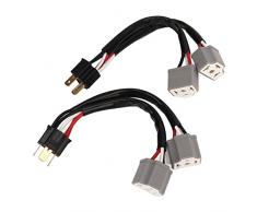 Cavo Splitter per Fari, 2 Pezzi 9003 H4 Adattatore Presa Cablaggio Fari Maschio a Femmina Cavi Splitter a 2 Vie per Pickup LED Spina Cavo LED