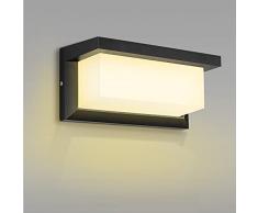 MICUTU Applique Esterno, 18W Lampada Moderno Esterno Parete, IP65 Impermeabile LED Esterni Illuminazione Parete per Terrazzo Illuminazion, Balcone, Giardino, Veranda, Via, Garage (Bianco Caldo)