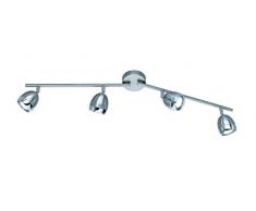 Reality Leuchten Reality R82106101 Nantes Faretto, 6xGU10, 3 W LED, Bianco, 150x9x17.5 cm GU10, Nichel Opaco