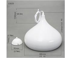 Metallo Vintage Industriale Lampada a Sospensione Minimalista in Stile Industriale E27 Lampada A Sospensione Moderno Industriale Plafoniera da Soffitto(Bianco)