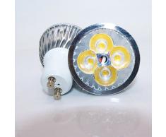 GU10 nuovi prodotti (3 W ,4 W, 6 W), GU10 Faretto a LED, AC 220 V, Bianco caldo (3000 K), risparmio energetico fino al 80 – 90%.Lampadine a risparmio energetico, ecologico., 6 pezzi, GU10, 4.00 wattsW, 220.00 voltsV