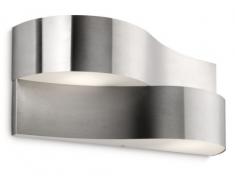 Philips Oriole Lampada da Parete per Esterno, Ondulata, Acciaio Inox, Lampadina RE 2 x 11 W Inclusa