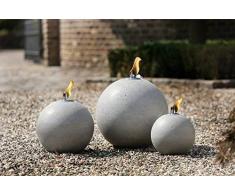 Gartenöllampe Sfera Giardino, Kugelöllampe, Grigio Cemento, D x H 30 x 33cm; Fiaccola Giardino, Sfera
