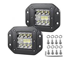 AUXTINGS 2 X 5 pollici 13cm 42W Spot Barra luminosa a LED Luci di lavoro da incasso Baccelli a LED Luci cubiche Luci antinebbia con staffa di montaggio per veicoli fuoristrada Camion Auto ATV SUV