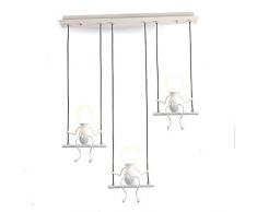 Lampada a Sospensione LED Azanaz, Lampada da Soffitto Creativa design Moderno Lampada a E27 Ideale per Camera da Letto, Cucina, Soggiorno, Ristorante,Cameretta bambini (Bianco, 3-fiamma)