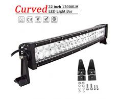 Willpower Barra LED Fuoristrada Barra Luce a Led 55cm 120W Combinazione di Fascio Spot e Fascio Inondazione 12V Impermeabile Fari LED Luci da Lavoro Trattore Auto Veicoli 4x4 ATV UTV 4WD