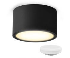 KYOTECH Faretto da soffitto a LED Ultra sottile 55mm, con modulo LED intercambiabile GX53 Lampadina,Faretto da superficie IP44 6W Bianco caldo 3000K 550LM Apparecchio a plafone LED in alluminio