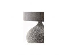 Lampada Comodino Como Lume Ceramica Grigio Design Cm 30 X 34 X 53 H
