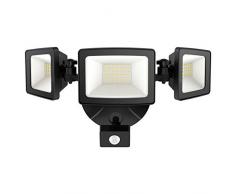 Onforu 50W Faretto con Sensore di Movimento, IP66 Impermeabile Faro LED Esterno con Sensore, 5000LM 5000K Bianca Faretti LED per Giardino, Corridoio, Terrazza, Patio