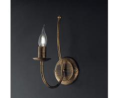 Applique Rustico 1 Luce in Ferro Battuto Bronzo Serie Botte