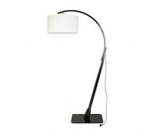 Holtaz Lampada ad arco con Piedistallo LEA - Lampada da terra in legno con Paralume in tessuto e Attacco E27 per Ufficio Soggiorno Camera da letto Hotel 205 cm di altezza