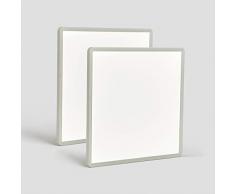 2 × Pannello LED Soffitto Plafoniera Led Per Cartongesso Luci da Incasso Moderno Quadrata 40W Ultrasottile Bianco Caldo 3000K 30 * 30cm 3600lm Soggiorno Camera Ufficio Bagno Corridoio Cucina Balcone