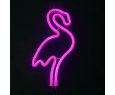 Colording Fenicottero Luci al neon Insegne luminose al neon LED Applique da parete al neon Batteria/USB artistica neon decorazione per Natale Matrimonio Party