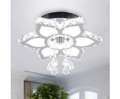 CLAIRDAI Lampadario di cristallo moderno di cristallo a plafone Fiore lampadario a led con K9 cristallo plafoniera per camera da letto soggiorno sala da pranzo (bianco freddo 6500K)