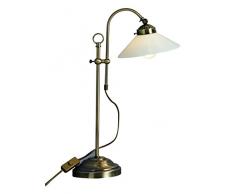 Globo 6871, Lampada da Tavolo, Stile Antico, Lampada da Lettura e Scrittura, in Ottone Antico, per Ufficio