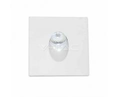 Faretto LED Segnapasso Incasso Quadrato 3W, Cob Vt-1109Sq Bianco Naturale 4500 K