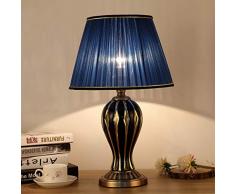 Sdjghf Lampada da tavolo Lampada da tavolo blu antico Lampada da comodino da salotto Lampada da tavolo in ceramica creativa dipinta a mano