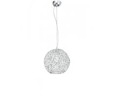 Fan Europe LAMPADARIO A Sospensione Astra Cromo Cristalli Forma di Sfera Schiacciata E27, 60 W, 120x35, alogena, vetro