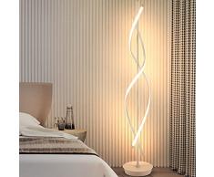 pombconw Lampada da Terra a LED, Spirale Bianca Dimmerabile Modern Creative Interior Design Illuminazione Decorativa Lampada da Soggiorno Lampada da Interno a Risparmio energetico (White)
