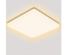 Lampada da soffitto LED, Oeegoo 18W plafoniera led luce quadrata, 1800lm IP44 impermeabile Bianco Caldo 2700K Plafoniera LED per soggiorno Sala da pranzo Camera da letto Bagno Cucina Balcone Corridoio