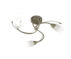 Oaks Lighting - Lampada da soffitto a 3 bracci, in vetro opalino e ottone