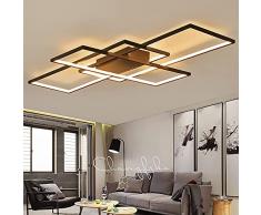 ANZHUANG Plafoniera LED Soffitto Rettangolare, Plafoniera Soffitto Classica Con Telecomando, Applica A Decorativa Soggiorno Camera Da Letto Cucina E Ufficio.Nero, 110 * 60CM/95W
