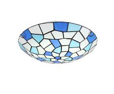 Blu LED Stile Europeo Mediterraneo Plafoniera Lampadario,Romantico Caldo Lampadario Soggiorno Camera Da Letto Cucina Corridoio Soffitto Lampada Illuminazione Ad Incasso-Luce bianca a led 50 * 12cm